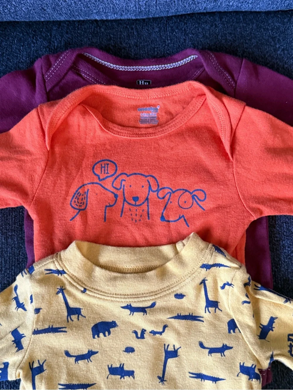 Babies Halloween Long-Sleeve clothes in Mustard, maroon and Orange 0, 3, 6 month